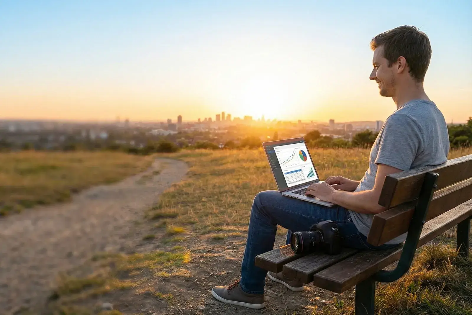 A woman in a red sweater swiping a credit card to pay at a check out counter.